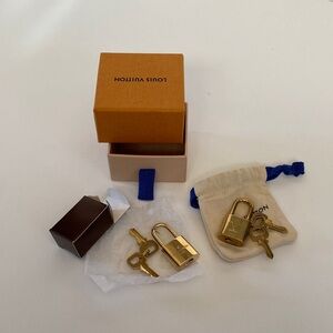 Louis Vuitton Gold Padlock and keys x2